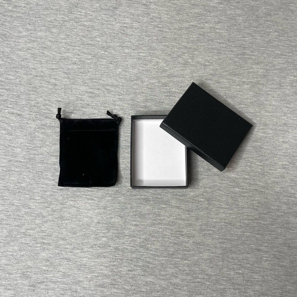 Macy’s Solid Black 4” x 3” Jewelry Necklace & Bracelet Gift Box 2 PCS. Set